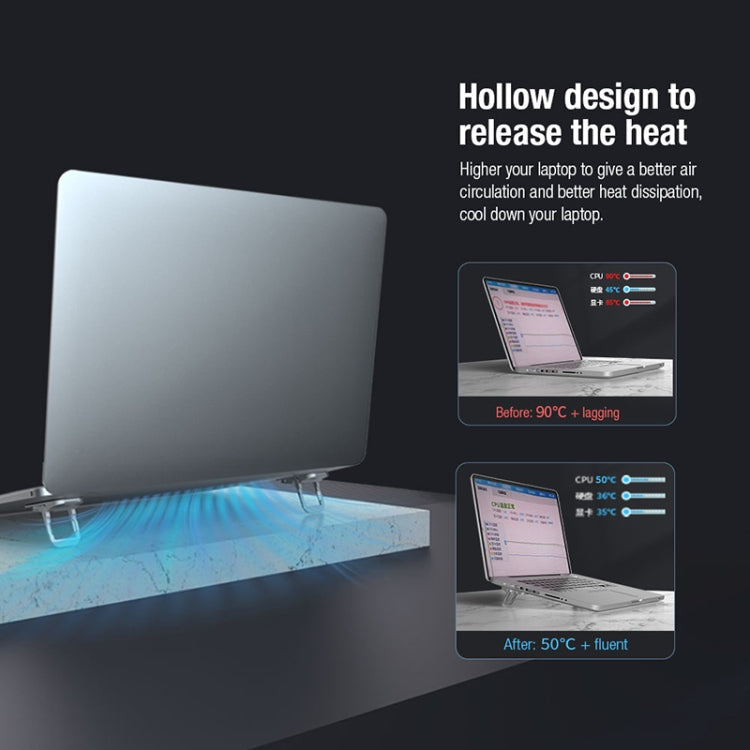 NILLKIN Bolster Plus Sticky Three-speed Adjustable Zinc Alloy Laptop Holder(Black) - MacBook Holder by NILLKIN | Online Shopping South Africa | PMC Jewellery