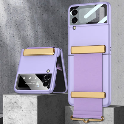 For Samsung Galaxy Z Flip3 5G GKK Ultra-thin Full Coverage Phone Case with Wristband(Purple) - Galaxy Phone Cases by GKK | Online Shopping South Africa | PMC Jewellery | Buy Now Pay Later Mobicred