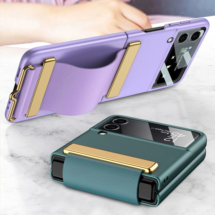 For Samsung Galaxy Z Flip3 5G GKK Ultra-thin Full Coverage Phone Case with Wristband(Purple) - Galaxy Phone Cases by GKK | Online Shopping South Africa | PMC Jewellery | Buy Now Pay Later Mobicred