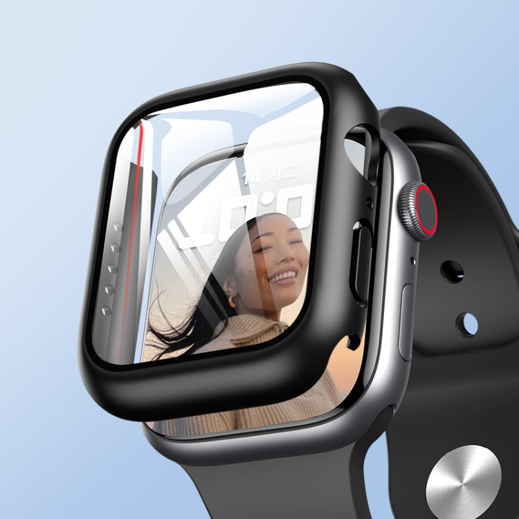 ROCK 2 in 1 PC Frame + Tempered Glass Protector Case For Apple Watch Series 9 / 8 / 7 45mmBlue) - Watch Cases by ROCK | Online Shopping South Africa | PMC TechLife | Buy Now Pay Later Mobicred