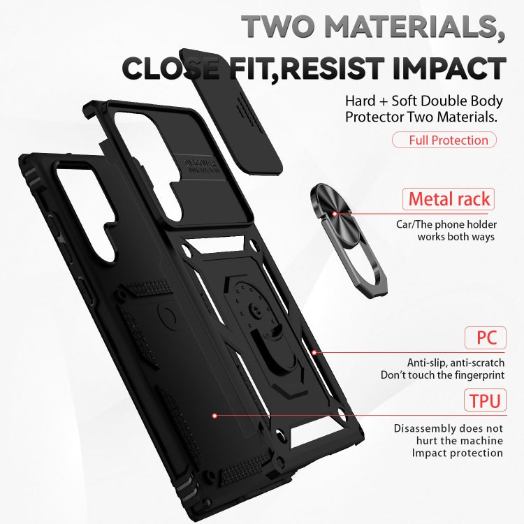 For Samsung Galaxy S22 Ultra 5G Sliding Camshield Holder Phone Case(Black) - free shipping - PMC TechLife - Order now!
