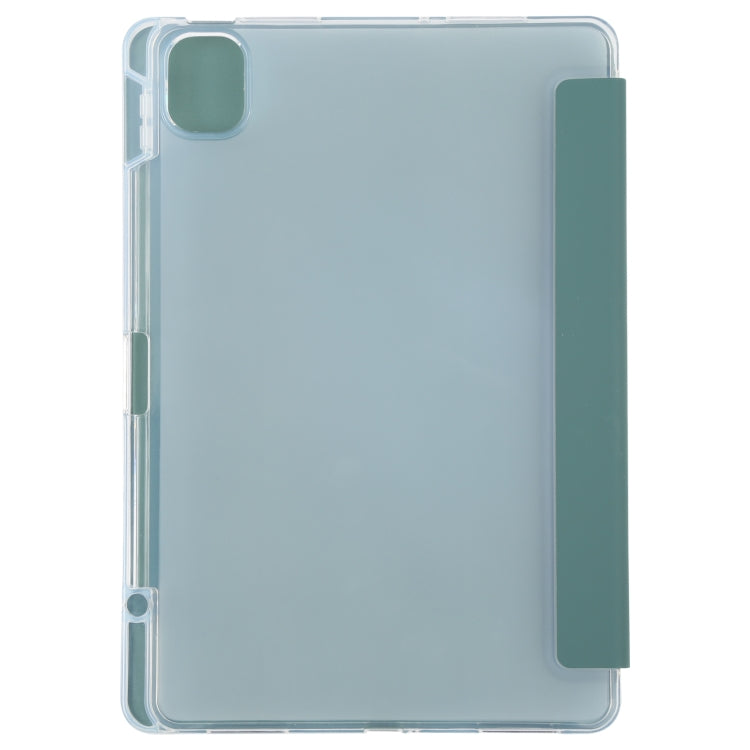 For Xiaomi Mi Pad 5 Pen Slot Transparent Back Cover Leather Tablet Case(Green) - More Tablet Cases by PMC TechLife | Online Shopping South Africa | PMC TechLife