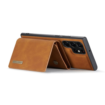 For Samsung Galaxy S22 Ultra 5G DG.MING M1 Series 3-Fold Multi Card Wallet Phone Case(Brown) - Galaxy S22 Ultra 5G Cases by DG.MING | Online Shopping South Africa | PMC Jewellery | Buy Now Pay Later Mobicred