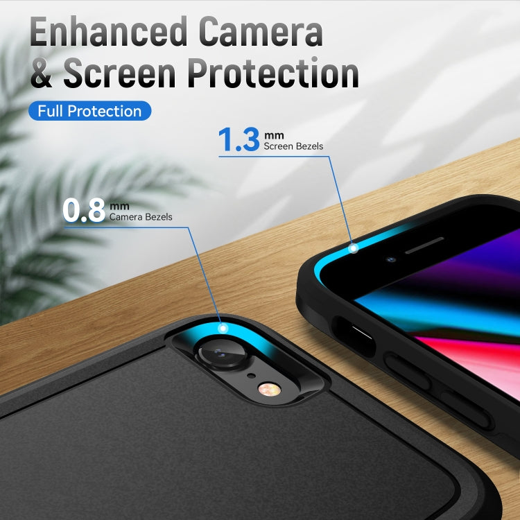 For iPhone SE 2022 / SE 2020 / 8 / 7 Pioneer Armor Heavy Duty PC + TPU Phone Case(Black) - iPhone SE 2022 / 2020 / 8 / 7 Cases by PMC TechLife | Online Shopping South Africa | PMC TechLife