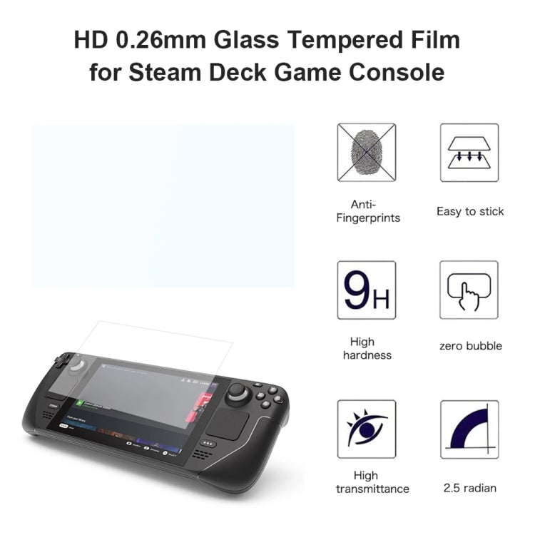 10 PCS 0.26mm 9H 2.5D Tempered Glass Film For Steam Deck Game Console - Accessories by PMC TechLife | Online Shopping South Africa | PMC TechLife