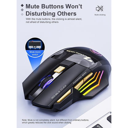 iMICE GW-X7 2.4G + Bluetooth Dual Mode 7-button Silent Rechargeable Wireless Gaming Mouse with Colorful RGB Lights(Black) - Wireless Mice by iMICE | Online Shopping South Africa | PMC Jewellery | Buy Now Pay Later Mobicred