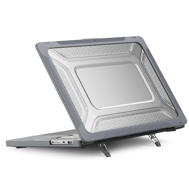 PC + TPU Honeycomb Laptop Protective Case For MacBook Pro 16.2 inch A2485 2021(Star Gray) - MacBook Pro Cases by PMC TechLife | Online Shopping South Africa | PMC TechLife