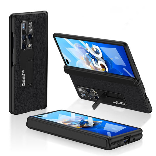 For Huawei Mate X2 GKK Magnetic PC + Leather Phone Flip Case with Holder(Black) - Huawei Cases by GKK | Online Shopping South Africa | PMC Jewellery