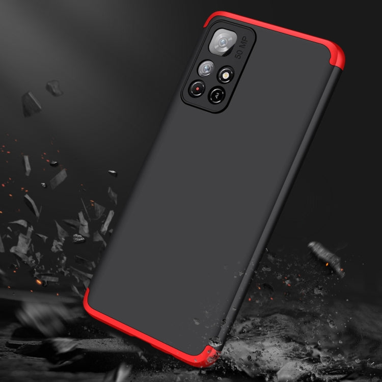 For Xiaomi Poco M4 Pro / Redmi Note 11 CN Version GKK Three Stage Splicing PC Phone Case(Black Red) - Xiaomi Cases by GKK | Online Shopping South Africa | PMC Jewellery