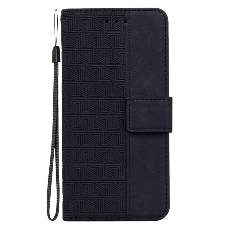 For Tecno Spark 7 Geometric Embossed Leather Phone Case(Black) - Tecno Cases by PMC TechLife | Online Shopping South Africa | PMC TechLife | Buy Now Pay Later Mobicred