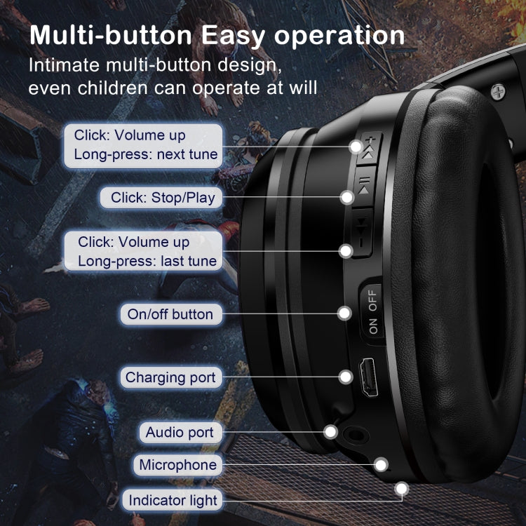 ONIKUMA B90 RGB Lighting Wireless Bluetooth Headphone(Black) - free shipping - PMC TechLife - Order now!