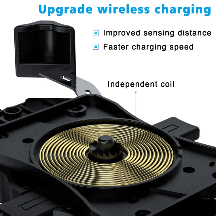 WUPP CS-1288A1 Wireless Charging + Wired Charging One-button Retractable Mobile Phone Stand(Black) - free shipping - PMC TechLife - Order now!