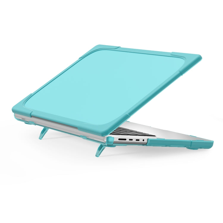 TPU + PC Two-color Anti-fall Laptop Protective Case For MacBook Pro 16.2 inch A2485 2021(Light Blue) - MacBook Pro Cases by PMC TechLife | Online Shopping South Africa | PMC TechLife