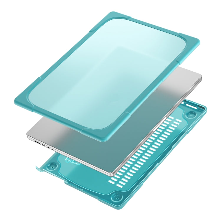 TPU + PC Two-color Anti-fall Laptop Protective Case For MacBook Pro 16.2 inch A2485 2021(Light Blue) - MacBook Pro Cases by PMC TechLife | Online Shopping South Africa | PMC TechLife