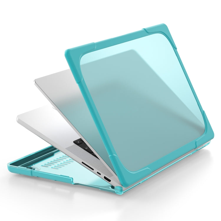 TPU + PC Two-color Anti-fall Laptop Protective Case For MacBook Pro 16.2 inch A2485 2021(Light Blue) - MacBook Pro Cases by PMC TechLife | Online Shopping South Africa | PMC TechLife