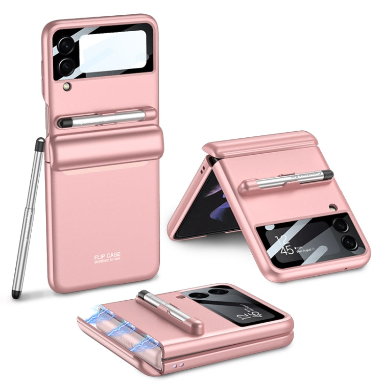 For Samsung Galaxy Z Flip3 5G GKK Magnetic Full Coverage Phone Flip Case with Pen(Pink) - free shipping - PMC TechLife - Order now!