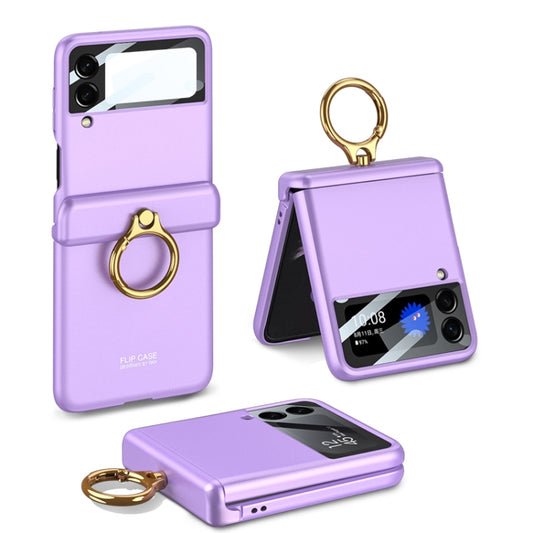 For Samsung Galaxy Z Flip3 5G GKK Magnetic Hinged Flip Case with Ring Holder(Purple) - Galaxy Phone Cases by GKK | Online Shopping South Africa | PMC Jewellery | Buy Now Pay Later Mobicred