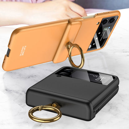 For Samsung Galaxy Z Flip3 5G GKK Magnetic Hinged Flip Case with Ring Holder(Orange) - Galaxy Phone Cases by GKK | Online Shopping South Africa | PMC Jewellery | Buy Now Pay Later Mobicred