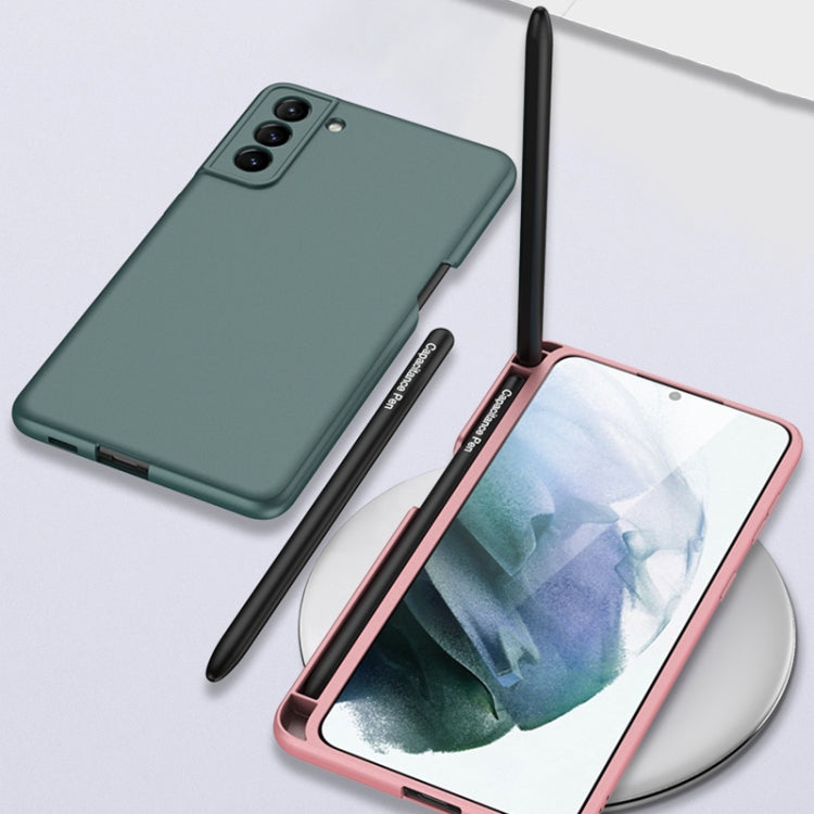 For Samsung Galaxy S22 5G GKK Ultra-thin Skin Feel Phone Case with Side Pen Slot & Stylus(Forest Green) - Galaxy S22 5G Cases by GKK | Online Shopping South Africa | PMC Jewellery