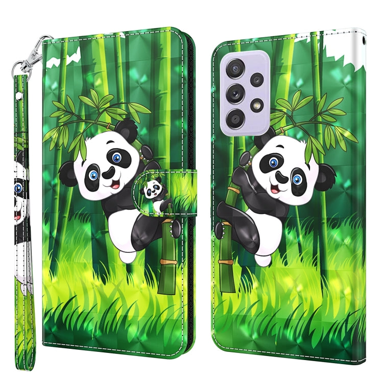 For Samsung Galaxy A13 4G 3D Painting Pattern TPU + PU Leather Phone Case(Panda Climbing Bamboo) - free shipping - PMC TechLife - Order now!