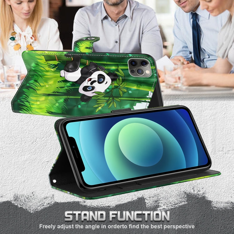 For Samsung Galaxy A13 4G 3D Painting Pattern TPU + PU Leather Phone Case(Panda Climbing Bamboo) - free shipping - PMC TechLife - Order now!