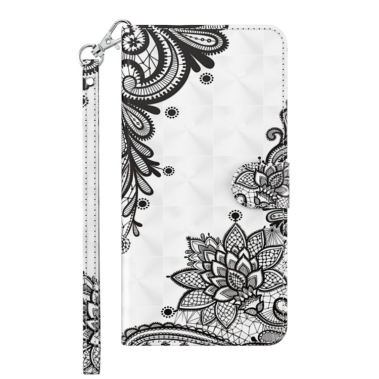 For Samsung Galaxy A13 4G 3D Painting Pattern TPU + PU Leather Phone Case(Diagonal Black Flower) - free shipping - PMC TechLife - Order now!