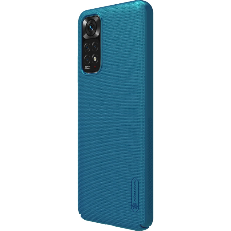 For Xiaomi Redmi Note 11 4G Global NILLKIN Frosted PC Phone Case(Blue) - Xiaomi Cases by NILLKIN | Online Shopping South Africa | PMC Jewellery