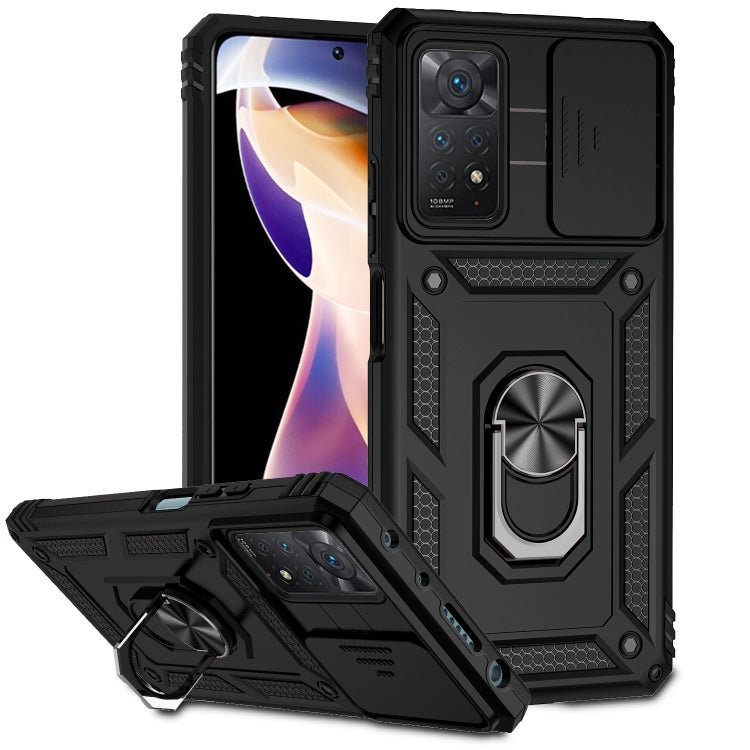 For Xiaomi Redmi Note 11 Pro Global Sliding Camshield Holder Phone Case(Black) - free shipping - PMC TechLife - Order now!