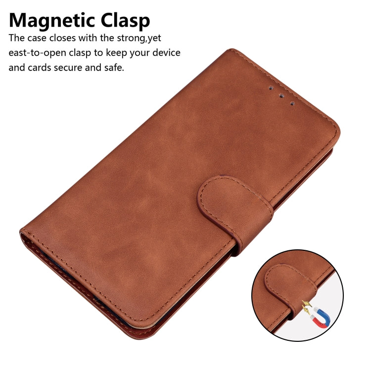 For Samsung Galaxy Note 10 Lite / A81 Skin Feel Pure Color Flip Leather Phone Case(Brown) - Galaxy Phone Cases by PMC TechLife | Online Shopping South Africa | PMC TechLife | Buy Now Pay Later Mobicred