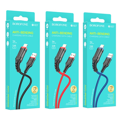 Borofone BX67 1m 2.4A USB to 8 Pin Charging Sync Data Cable(Blue) - Normal Style Cable by Borofone | Online Shopping South Africa | PMC Jewellery