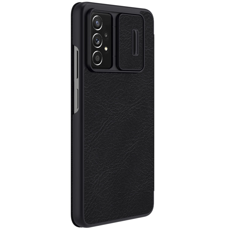 For Samsung Galaxy A73 5G NILLKIN QIN Series Pro Sliding Camera Cover Design Leather Phone Case(Black) - Galaxy Phone Cases by NILLKIN | Online Shopping South Africa | PMC Jewellery