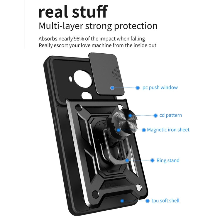 For Nokia C30 Sliding Camera Cover Design TPU+PC Phone Case(Green) - Nokia Cases by PMC TechLife | Online Shopping South Africa | PMC TechLife | Buy Now Pay Later Mobicred
