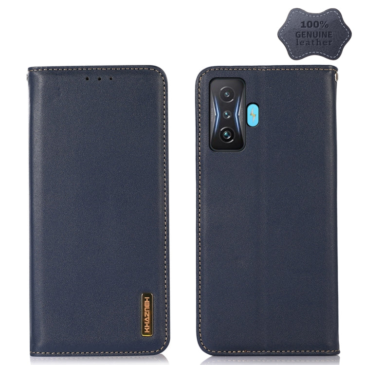 For Xiaomi Redmi K50 Gaming KHAZNEH Nappa Top Layer Cowhide Leather Phone Case(Blue) - free shipping - PMC TechLife - Order now!