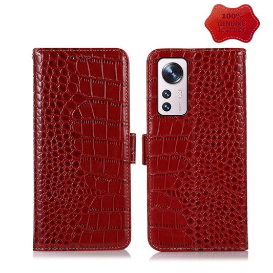 For Xiaomi 12 Pro Crocodile Top Layer Cowhide Leather Phone Case(Red) - 12 Pro Cases by PMC Jewellery | Online Shopping South Africa | PMC Jewellery