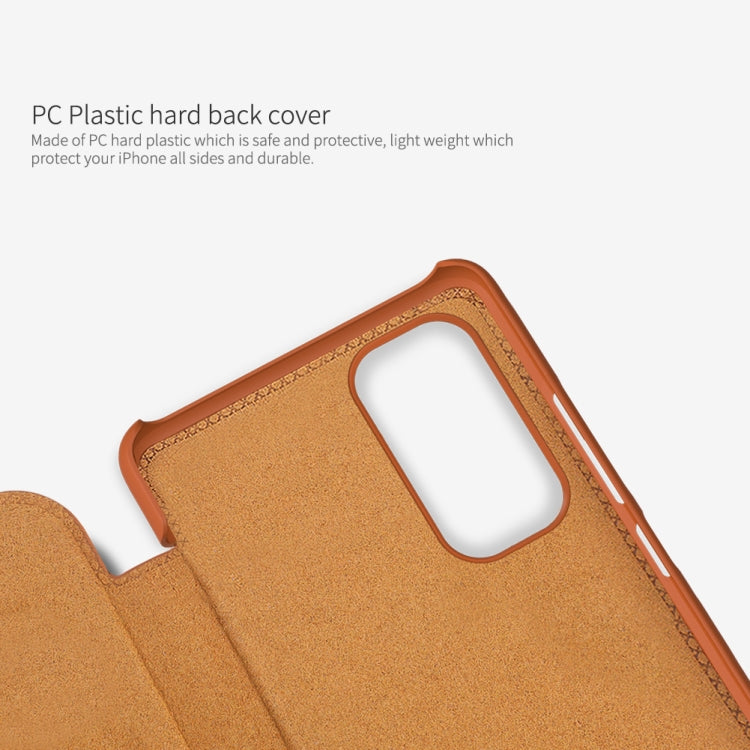 For Xiaomi Redmi Note 11 Global NILLKIN QIN Series Crazy Horse Texture Leather Case(Brown) - Xiaomi Cases by NILLKIN | Online Shopping South Africa | PMC TechLife | Buy Now Pay Later Mobicred