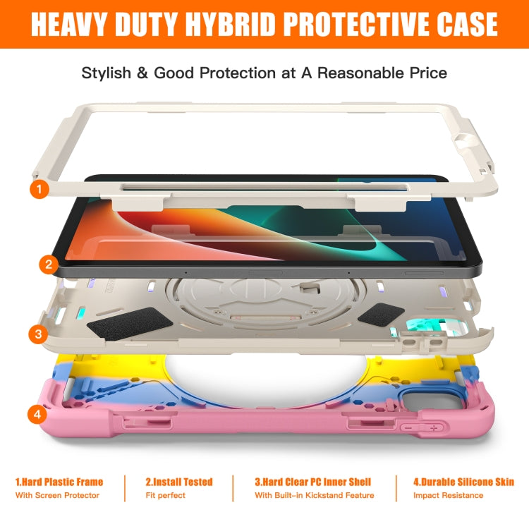 For Xiaomi Pad 5 / Pad 5 Pro Silicone + PC Tablet Case(Colorful Pink) -  by PMC TechLife | Online Shopping South Africa | PMC TechLife