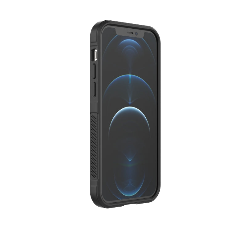 For iPhone 12 Pro Magic Shield TPU + Flannel Phone Case(Black) - iPhone 12 / 12 Pro Cases by PMC TechLife | Online Shopping South Africa | PMC TechLife | Buy Now Pay Later Mobicred