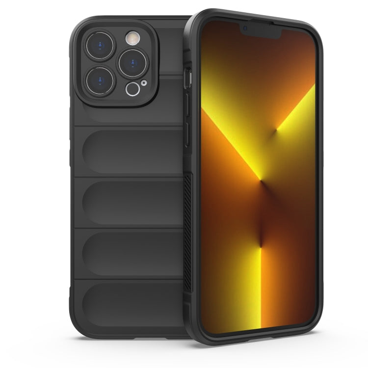 For iPhone 13 Pro Max Magic Shield TPU + Flannel Phone Case (Black) - free shipping - PMC TechLife - Order now!