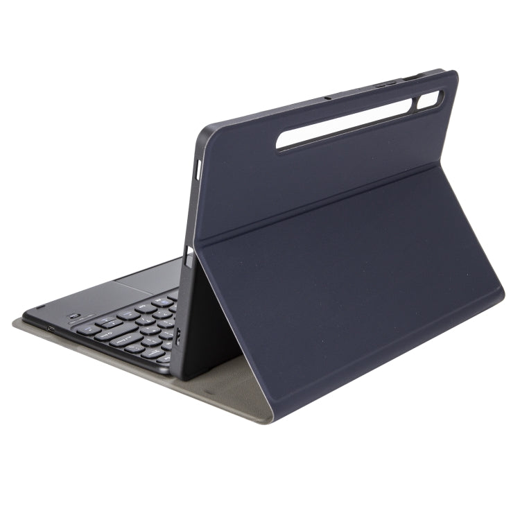 YA610B-A  Lambskin Texture Voltage Round Keycap Bluetooth Keyboard Leather Case with Touchpad For Samsung Galaxy Tab S6 Lite 10.4 inch SM-P610 / SM-P615(Blue) - Samsung Keyboard by PMC TechLife | Online Shopping South Africa | PMC TechLife | Buy Now Pay Later Mobicred