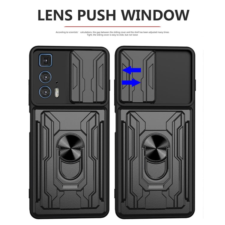 For Motorola Edge 20 Pro Sliding Camshield TPU+PC Phone Case with Card Slot(Black) - free shipping - PMC TechLife - Order now!