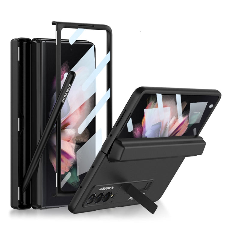 For Samsung Galaxy Z Fold3 5G GKK Integrated Magnetic Full Coverage Phone Flip Case with Pen Box(Black) - Galaxy Phone Cases by GKK | Online Shopping South Africa | PMC Jewellery | Buy Now Pay Later Mobicred