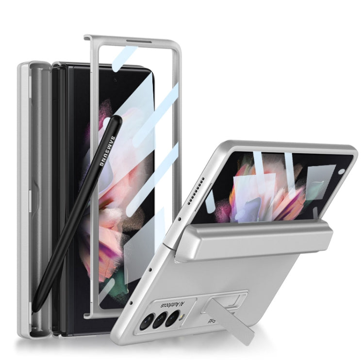 For Samsung Galaxy Z Fold3 5G GKK Integrated Magnetic Full Coverage Phone Flip Case with Pen Box(Silver) - free shipping - PMC TechLife - Order now!