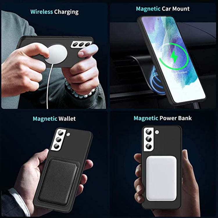 For Samsung Galaxy S21+ 5G MagSafe Magnetic Liquid Silicone Phone Case(Black) - Galaxy S22+ 5G Cases by PMC TechLife | Online Shopping South Africa | PMC TechLife | Buy Now Pay Later Mobicred