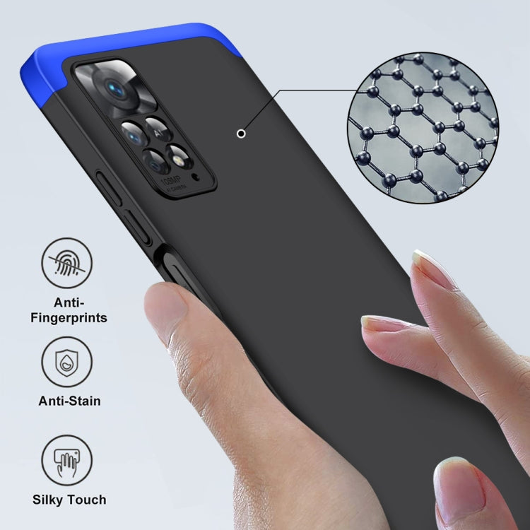 For Xiaomi Redmi Note 11 Pro 4G / 5G Global GKK Three Stage Splicing Full Coverage PC Case(Black Blue) - Redmi Note 11 Pro Case by GKK | Online Shopping South Africa | PMC Jewellery