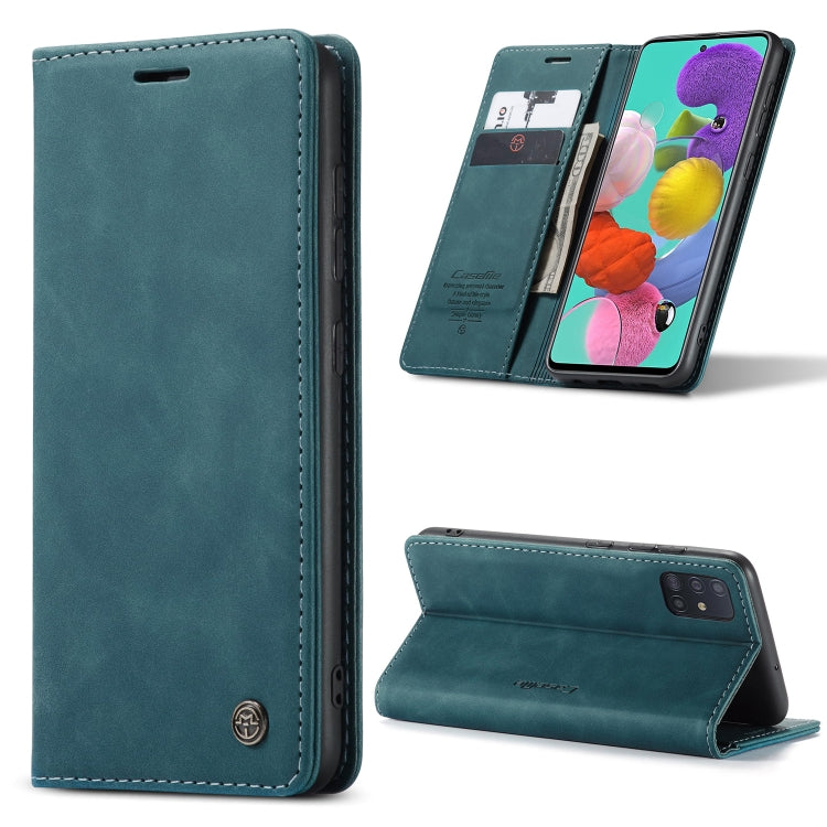 For Galaxy A51 CaseMe Multifunctional Horizontal Flip Leather Case, with Card Slot & Holder & Wallet(Blue) - Galaxy Phone Cases by CaseMe | Online Shopping South Africa | PMC Jewellery | Buy Now Pay Later Mobicred