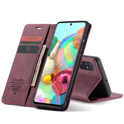 For Galaxy A71 CaseMe Multifunctional Horizontal Flip Leather Case, with Card Slot & Holder & Wallet(Wine Red) - Galaxy Phone Cases by CaseMe | Online Shopping South Africa | PMC Jewellery | Buy Now Pay Later Mobicred