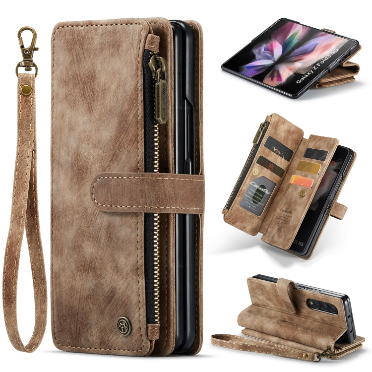 For Samsung Galaxy Z Fold3 5G CaseMe C30 Multifunctional Phone Leather Phone Case(Brown) - Galaxy Phone Cases by CaseMe | Online Shopping South Africa | PMC Jewellery | Buy Now Pay Later Mobicred