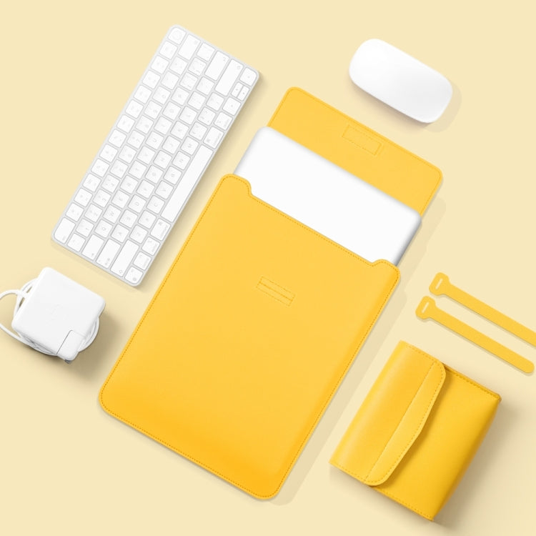 4 in 1 Lightweight and Portable Leather Computer Bag, Size:13/14 inches(Yellow) - 13.3 inch by PMC TechLife | Online Shopping South Africa | PMC TechLife
