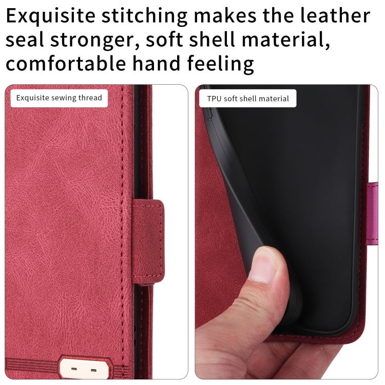 For OPPO A57 5G 2022 / Realme V23 5G Magnetic Clasp Leather Phone Case(Red) - Realme Cases by PMC TechLife | Online Shopping South Africa | PMC TechLife | Buy Now Pay Later Mobicred