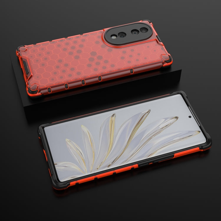 For Honor 70 5G Honeycomb Phone Case(Red) - Honor Cases by PMC TechLife | Online Shopping South Africa | PMC TechLife | Buy Now Pay Later Mobicred